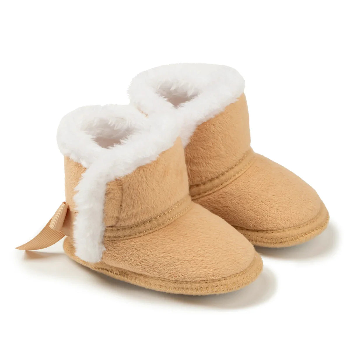 Back Bow Plush Boots
