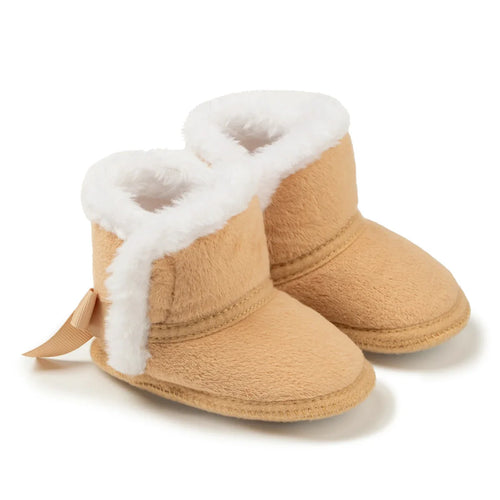 Back Bow Plush Boots
