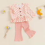 Ribbed Ruffles Patterned Top & Pants