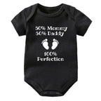 50% Mommy 50% Daddy 100% Perfection Onesie (Multiple Colors)
