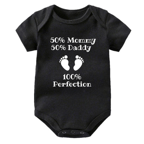 50% Mommy 50% Daddy 100% Perfection Onesie (Multiple Colors)