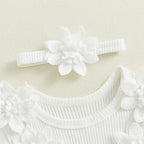 Ribbed Butterfly Flower Dress