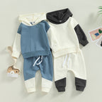 Contrast Color Hoodie Jogger Set