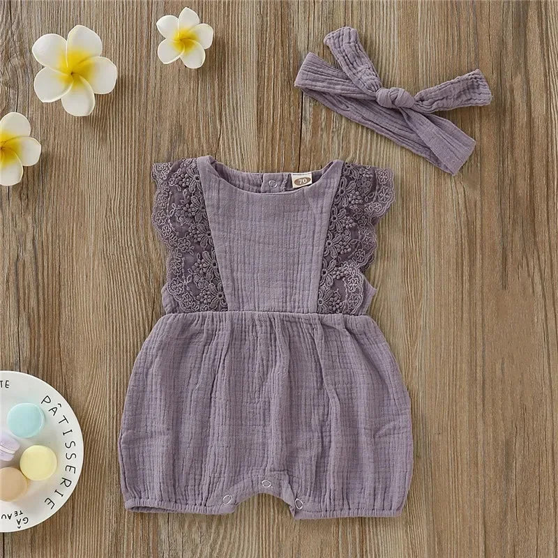 Pink Laced Romper