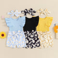 Ribbed Ruffles Daisy Shorts Outfit