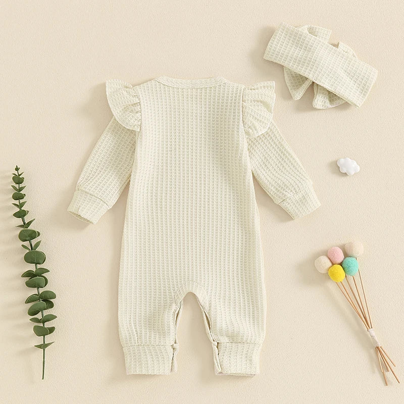 Solid Skye Ruffle Onesie & Bow