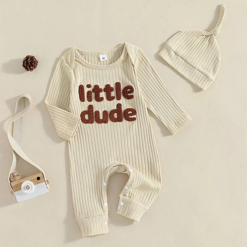Ribbed Little Dude Onesie & Hat