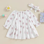 Floral Boho Dress & Matching Bow