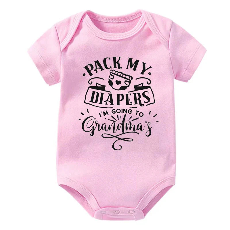 Pack My Diapers I'm Going To Grandma's Onesie