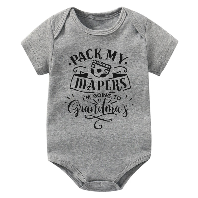 Pack My Diapers I'm Going To Grandma's Onesie