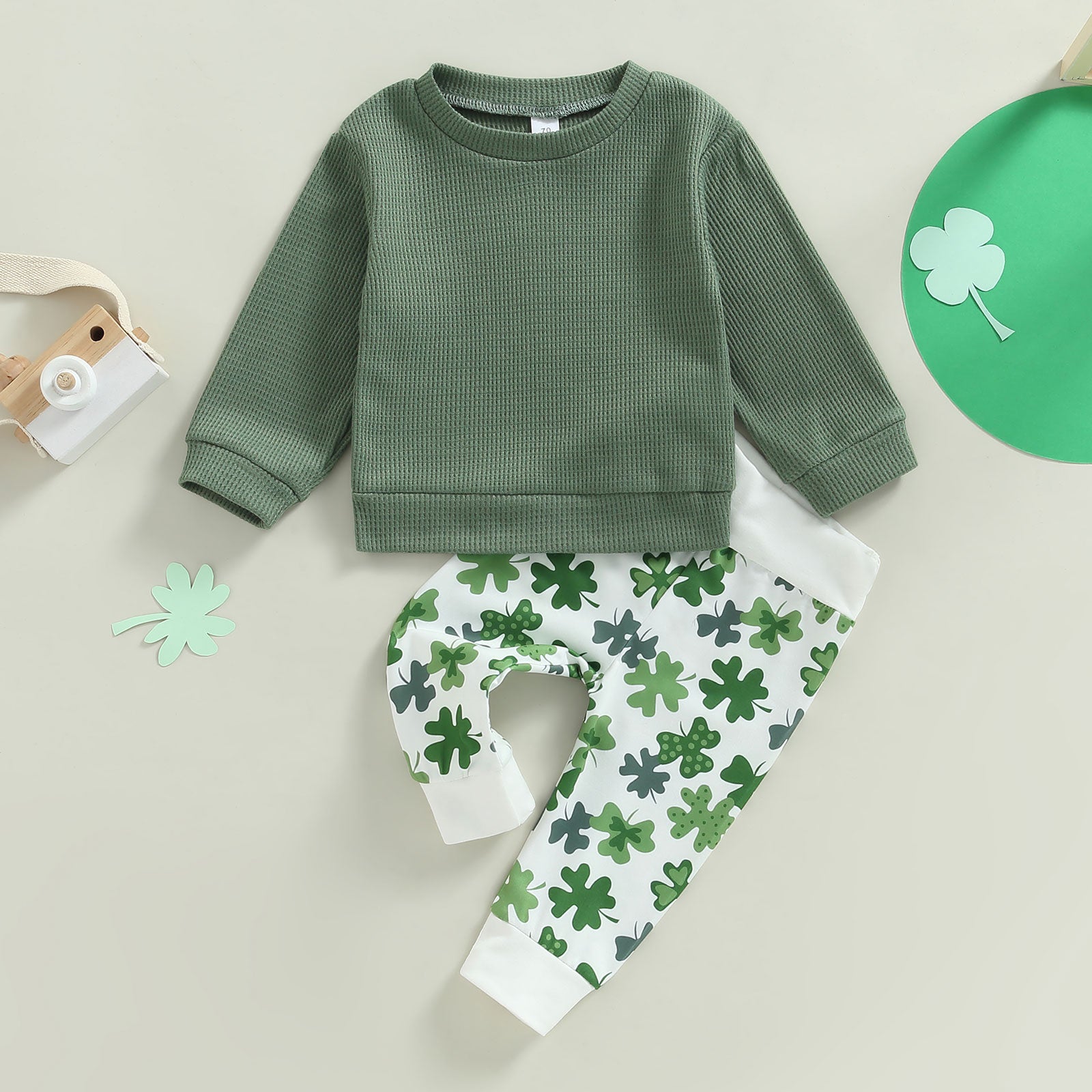 Green Top & Shamrock Pants Set