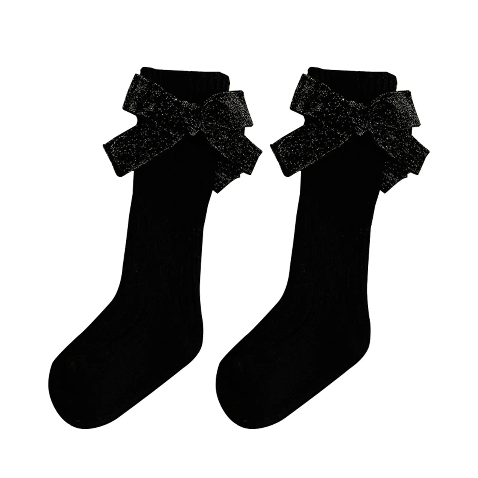 Glitter Bow Over the Knee Socks