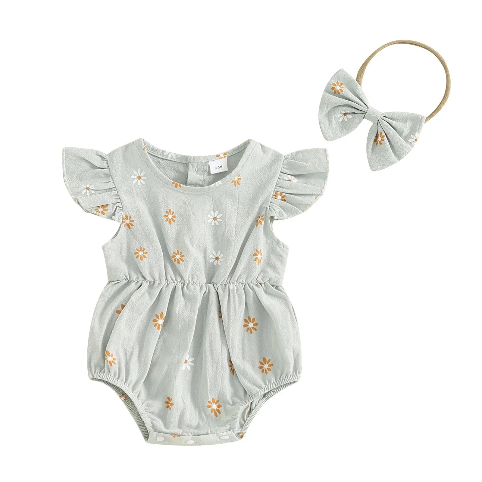 Cinched Flower Romper & Headband