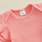 Ribbed Ruffles Solid Onesie