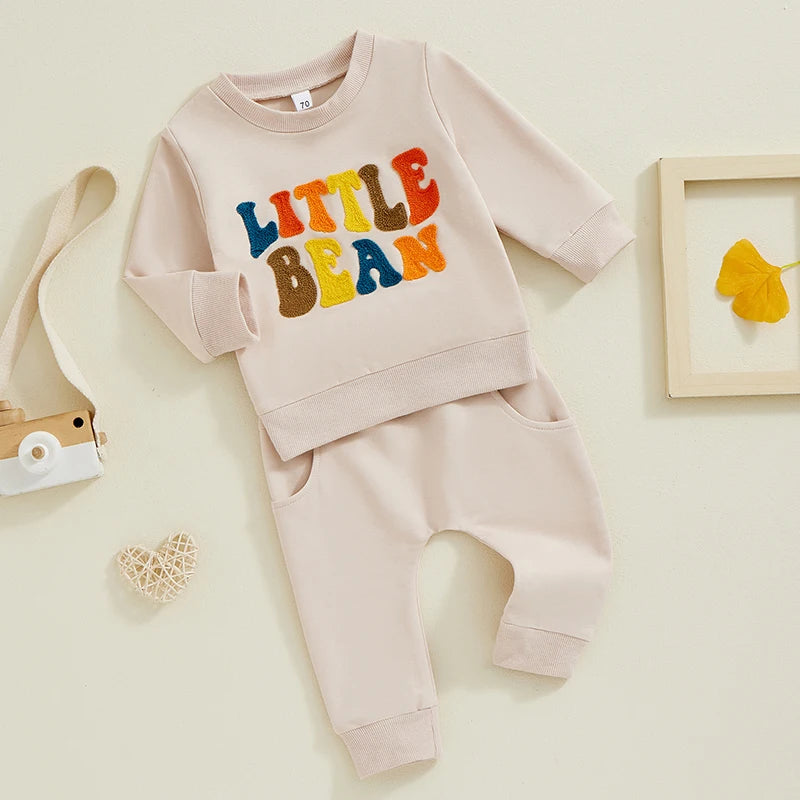 Little Bean Embroidered Outfit Set