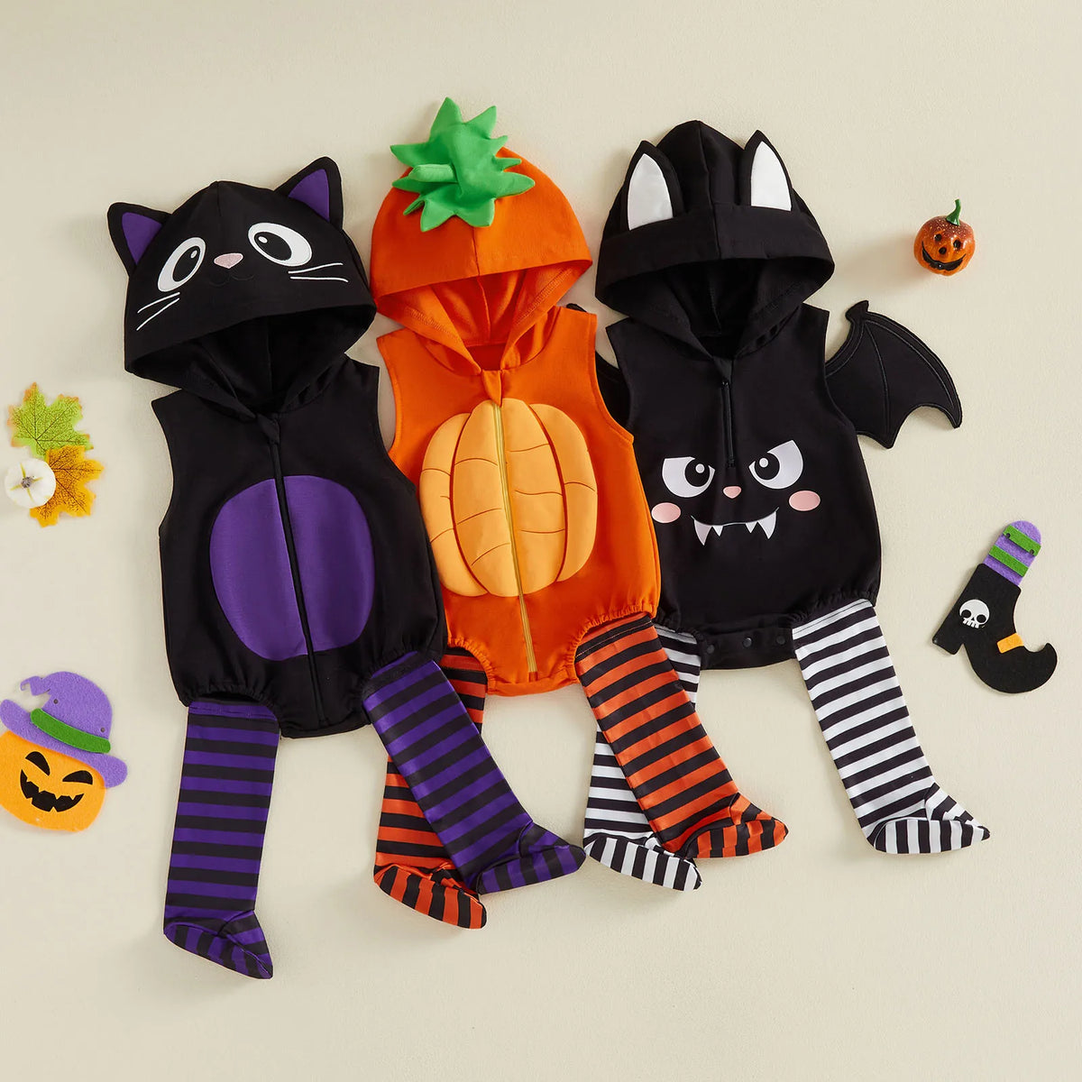 🦇 Spooky Friends Baby Halloween Romper
