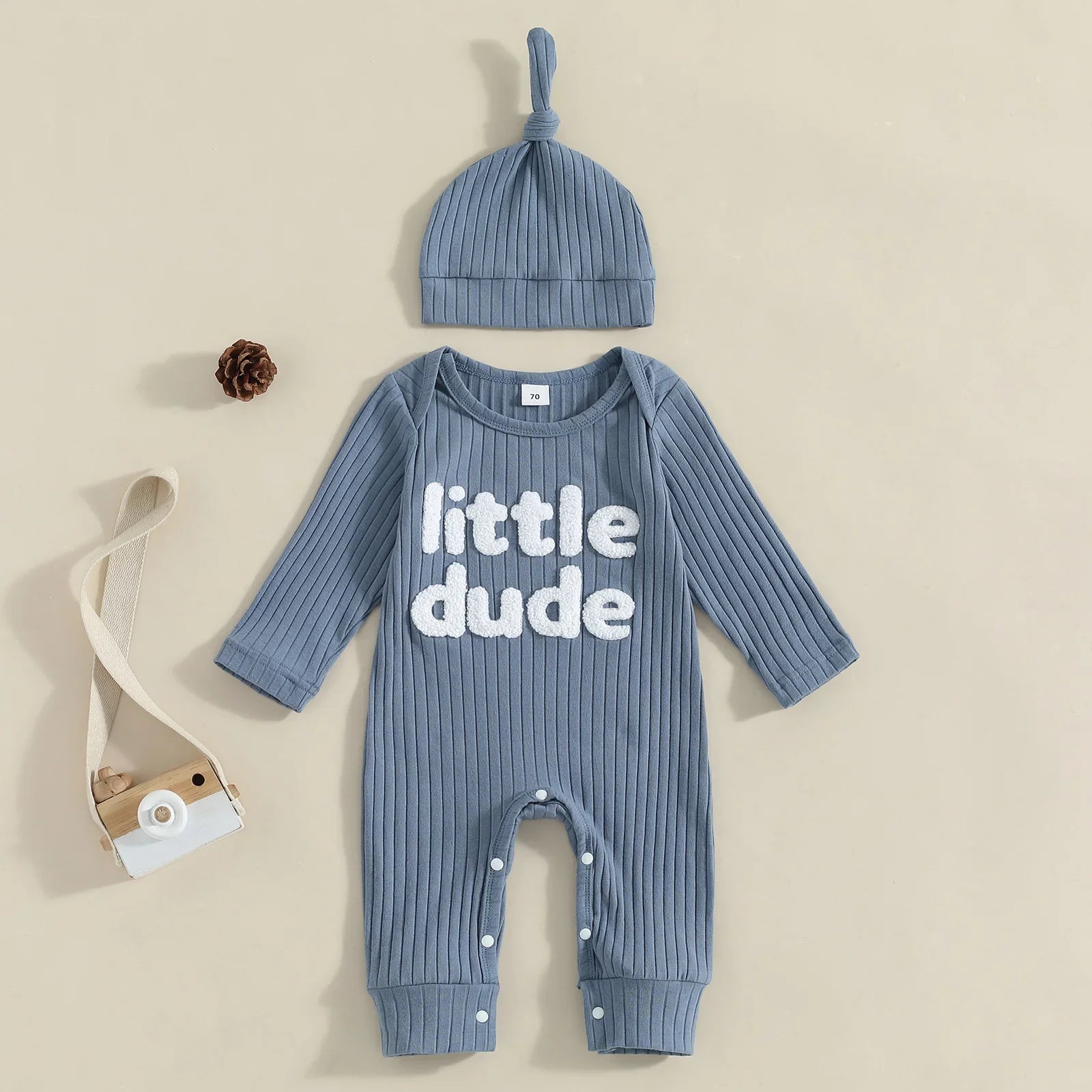 Ribbed Little Dude Onesie & Hat