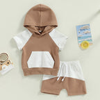 Short Sleeve T-shirt Hoodie & Shorts Set
