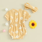 Ribbed Daisy Onesie & Headband