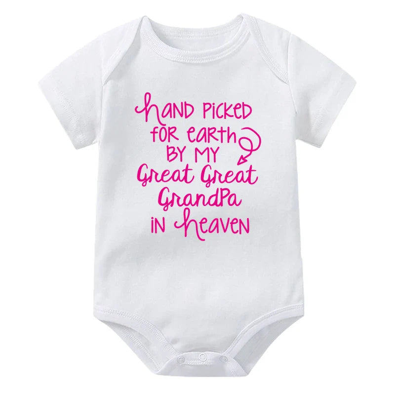 Hand Picked for Earth By My Great Great Grandpa in Heaven Onesie