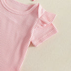 Ribbed Ruffle Flower Outfit & Bow