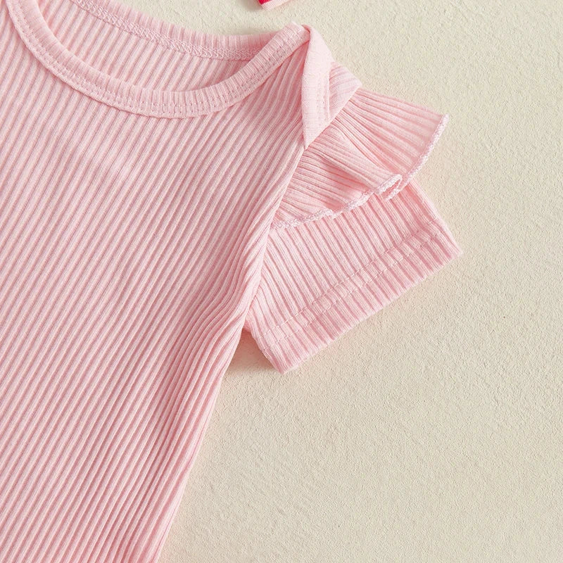 Ribbed Ruffle Flower Outfit & Bow