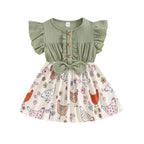 Ruffled Chicken Button Dress