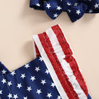 Little Star USA Ruffle Romper & Headband Set