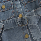 Frayed Denim Belt Dress