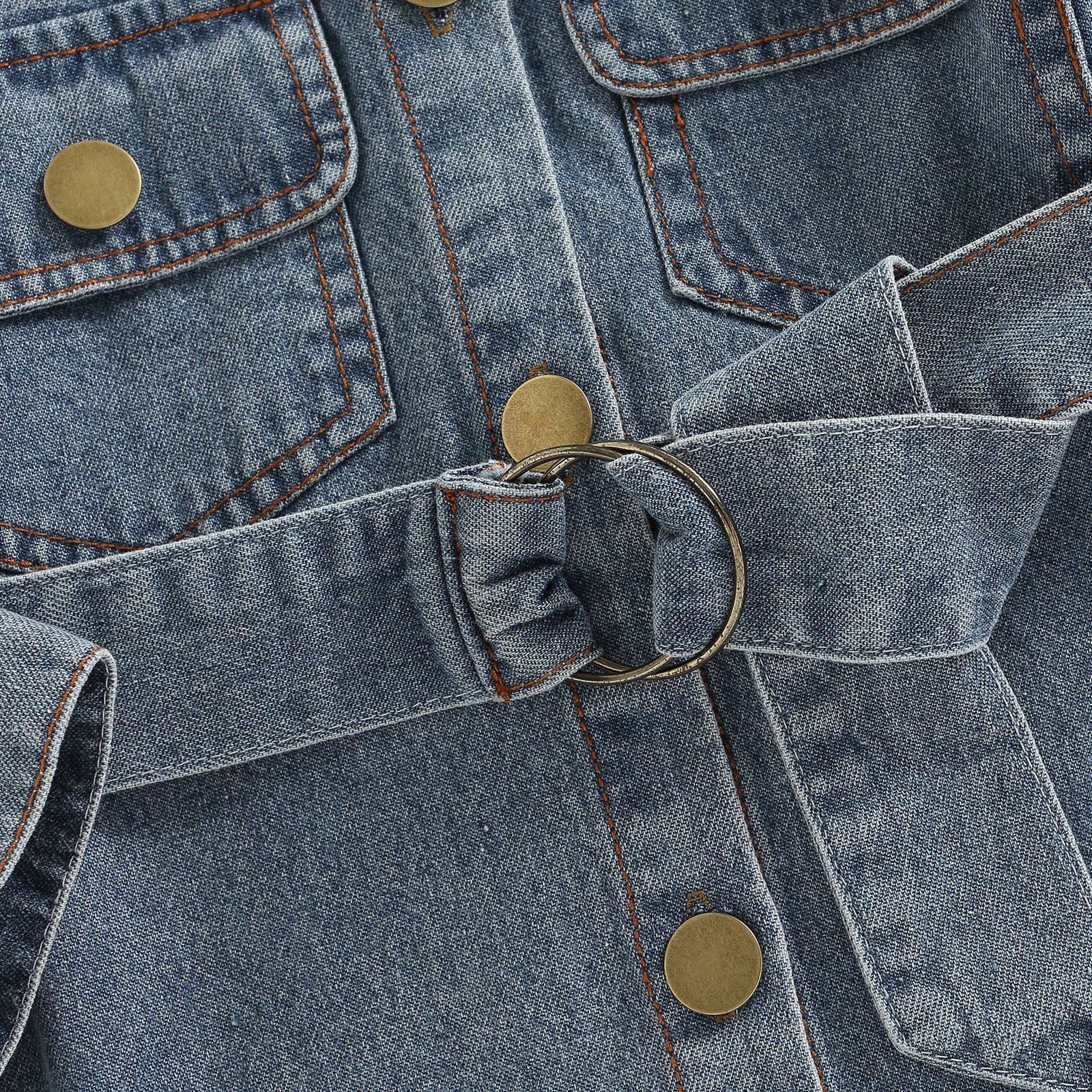 Frayed Denim Belt Dress
