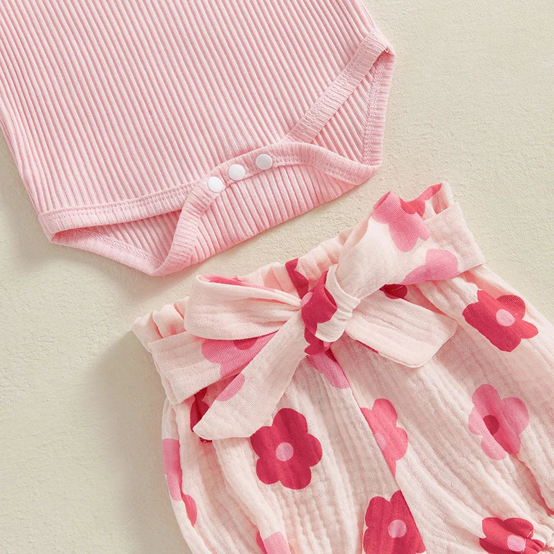 Ribbed Ruffle Flower Outfit & Bow