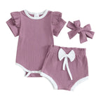 Ribbed Ruffle Solid Selina Outfit