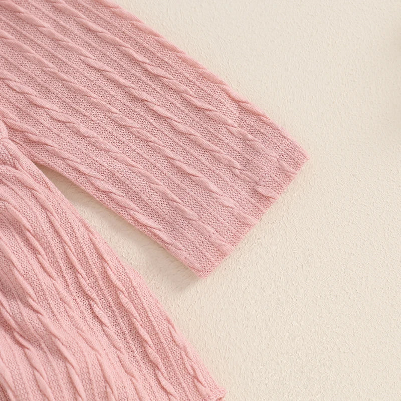 Solid Knit Bow Dress with Socks & Headband