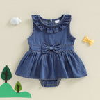 Denim Frilled Summer Jumpsuits