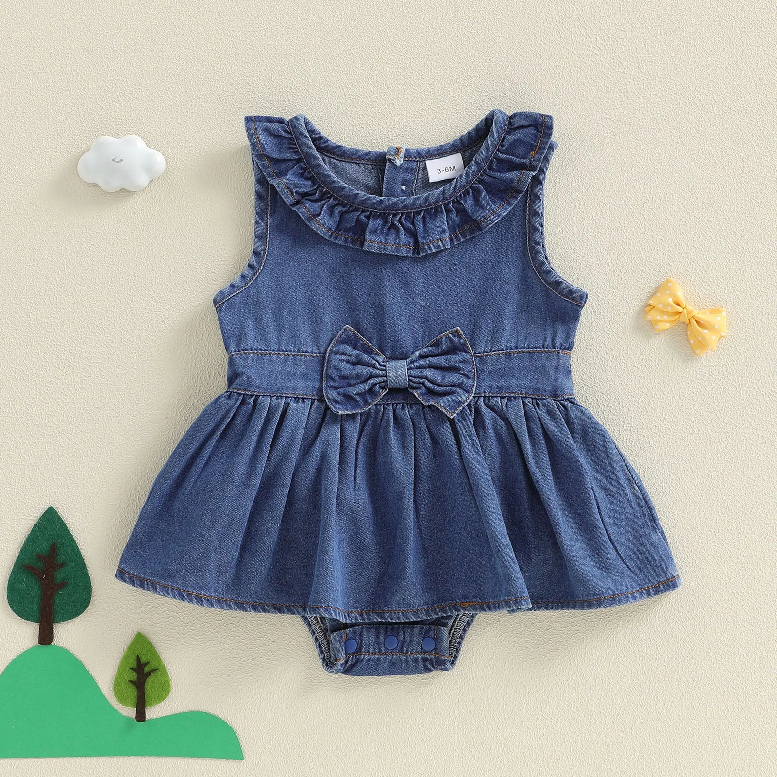 Denim Frilled Summer Jumpsuits