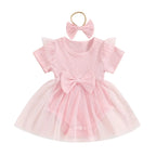 Solid Ribbed Tutu Dress & Headband