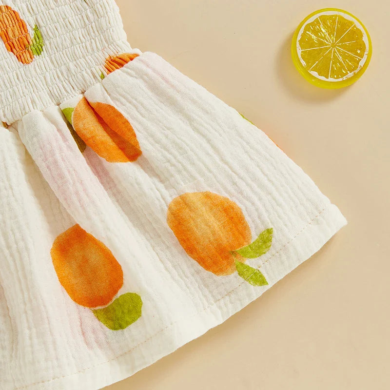 Summer Peach Tree Dress & Bow