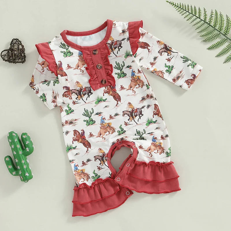 Ruffled Rodeo Cowgirl Romper