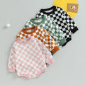 Long Sleeve Checkered Onesie
