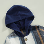 Plaid Hoodie Top with Solid Pants