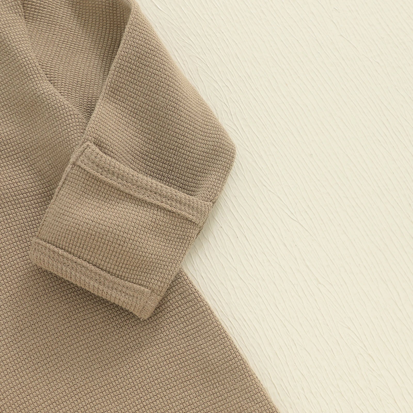 Solid Waffel Knite Romper & Hat