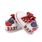 Leopard Bow Baby Sneakers