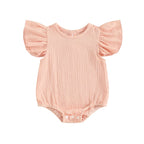 Solid Ruffled Fly Sleeve Onesie