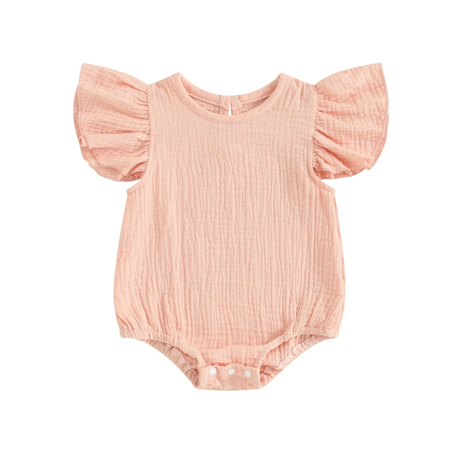 Solid Ruffled Fly Sleeve Onesie