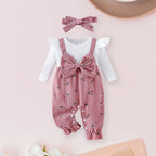Baby Girl Floral Bow Jumpsuit & Headband Set