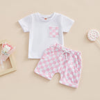 Checkered Pocket T-shirt & Shorts