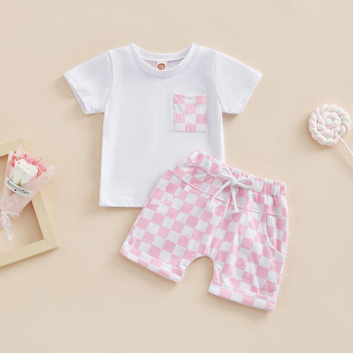 Checkered Pocket T-shirt & Shorts