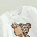Plaid Teddy Bear Jogger Set