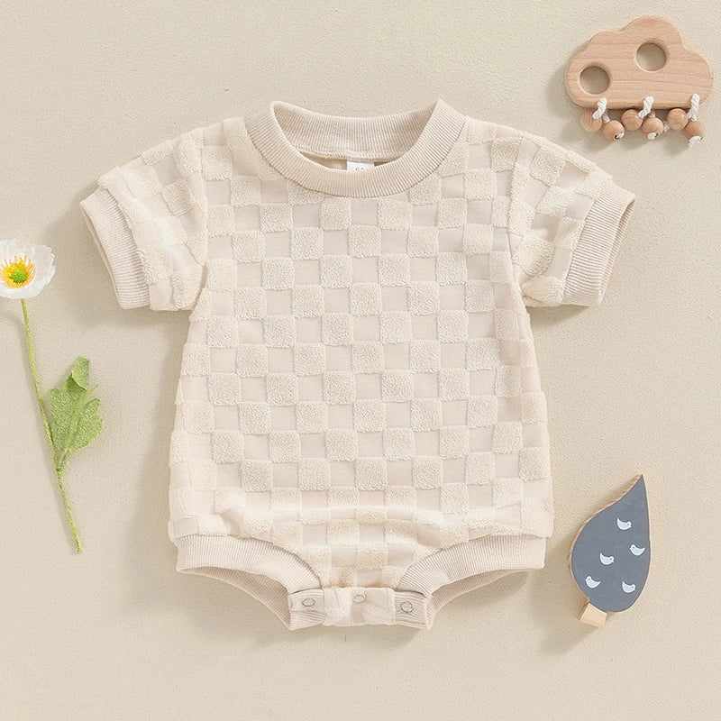 Solid Checkered Onesie