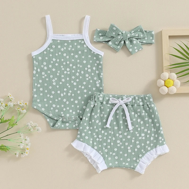 Ribbed Floral Summer Outfit